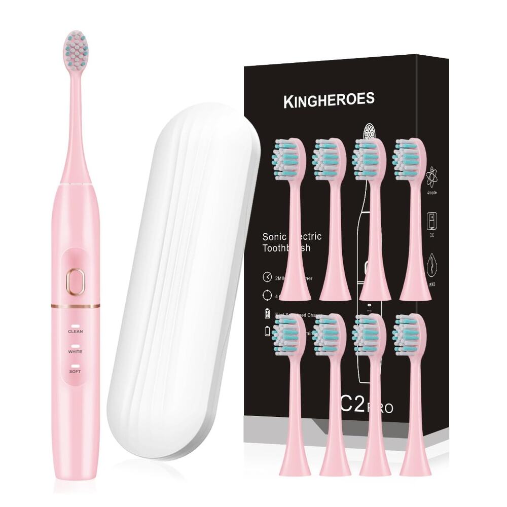 Electric Toothbrush‎ 8 Brush Heads & Travel Case,4 Modes -NEW SEALED